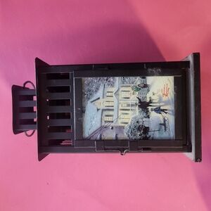 Thomas Kinkade Vintage Christmas Lantern with Winter Scene Candle Holder
